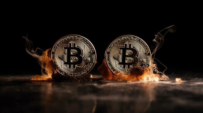 Dois bitcoins. Midjourney.