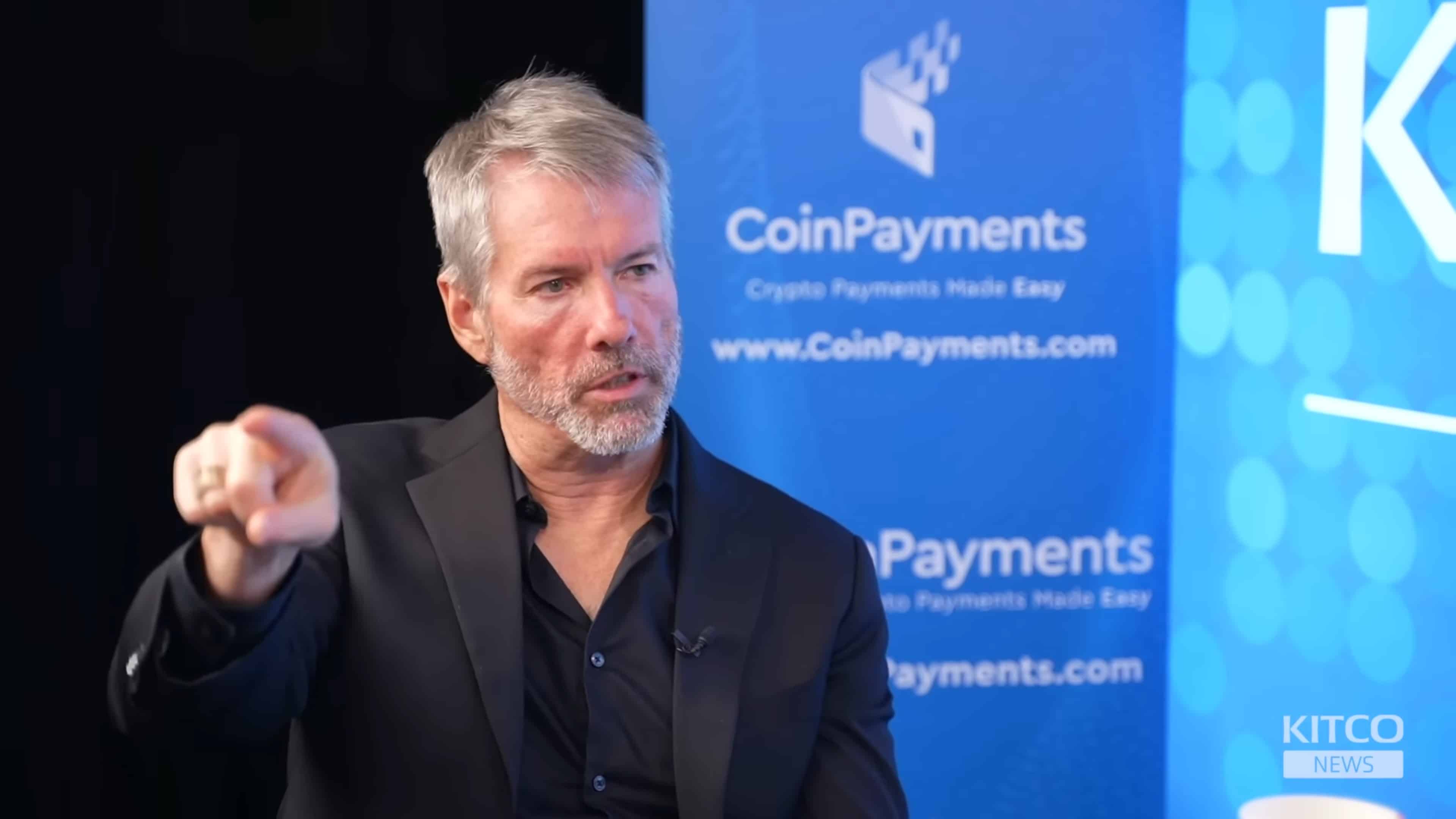 Michael Saylor, fundador da MicroStrategy, falando sobre inteligência artificial e Bitcoin. Fonte: Kitco News/Youtube.