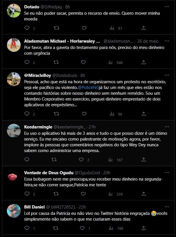 relatos usuários