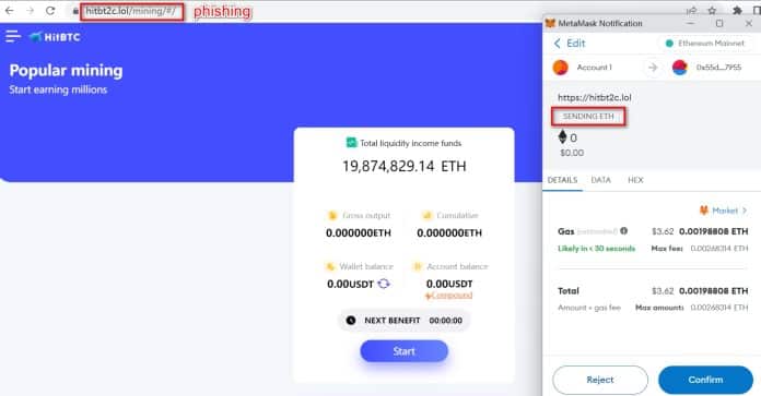 site falso hitbtc