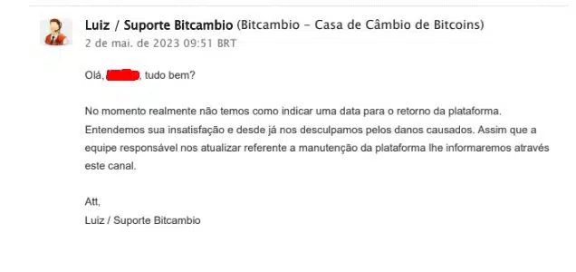 Client tries to release withdrawals from Bitcambio, more support says only that platform will not return