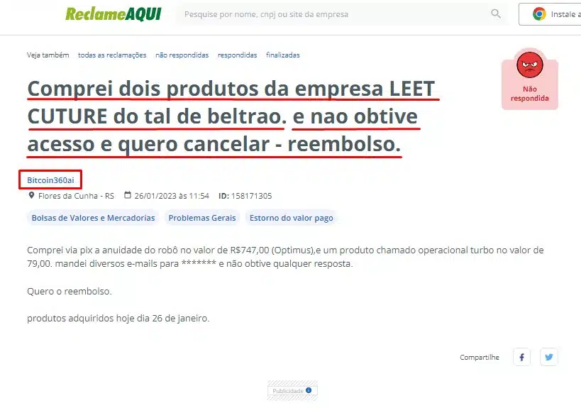Cliente de Pernambuco reclamou que produto Metodo Cripto AI tem sido cobrado indevidamente em seus cartões, sem conhecimento da consumidora