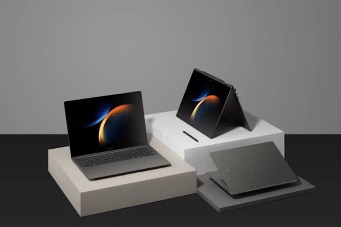 Notebooks da série Galaxy Book3 | Imagem meramente ilustrativa
