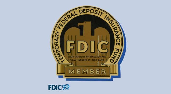 Símbolo da FDIC, o FGC dos EUA, que completa 90 anos no dia 16 de junho de 2023