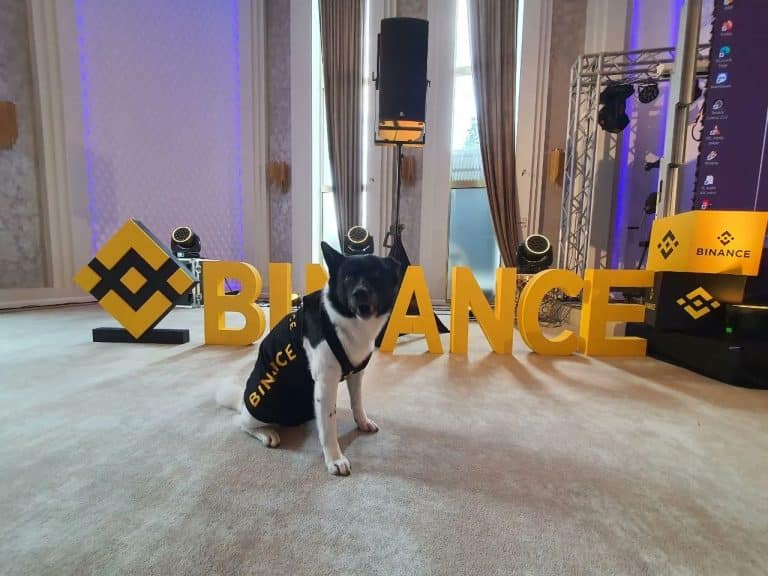 Cachorro da Binance. Fonte: Twitter/Reprodução.