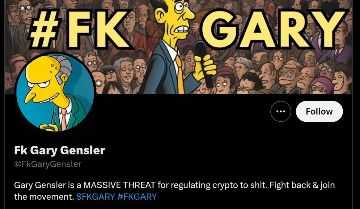 Twitter gives memecoin Fuck Gary Gensler (FKGARY).