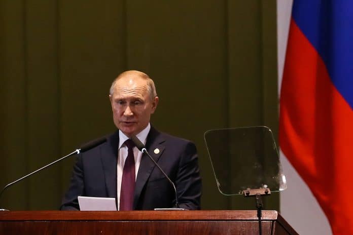 Vladimir Putin, presidente da Rússia, em reunião do BRICS em 2019