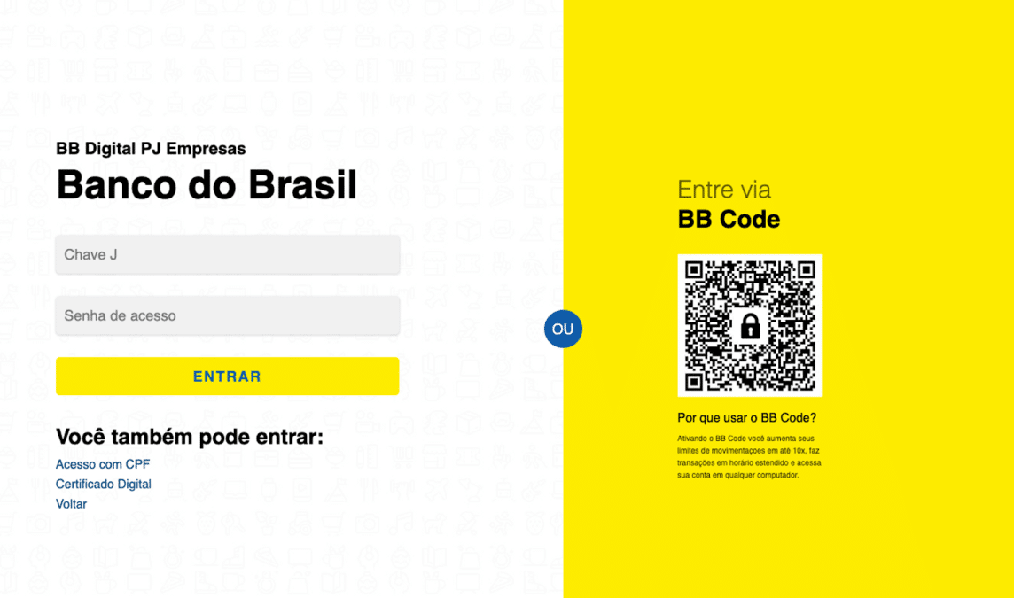 Falso site do Banco do Brasil. Fonte: Perception Point/Reprodução.
