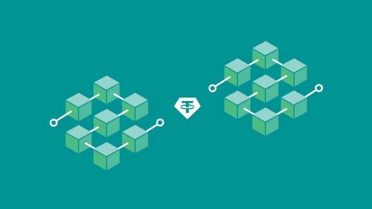 Blockchains próximas de símbolo da Tether USDT