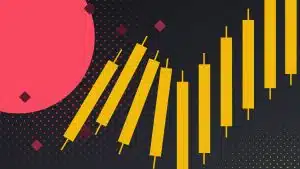 Candles de trade próximo de bola vermelha, crédito da imagem Binance Academy