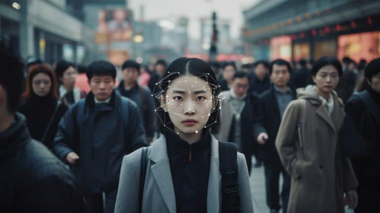 China reconhecimento facial Imagem Livecoins AI MidJournal