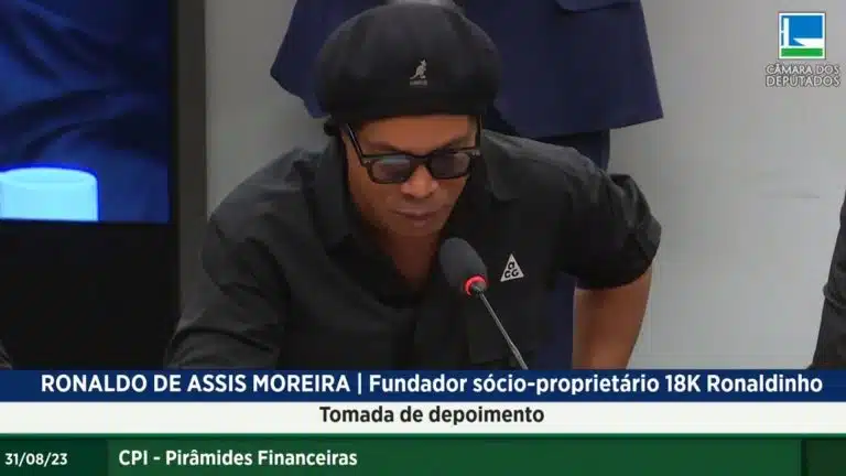 Ronaldinho Gaúcho em depoimento na CPI das Pirâmides Financeiras
