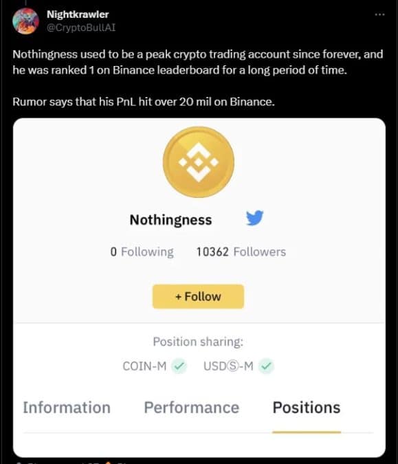 Investor was known as a brilliant trader.  Source: CryptoBullAI/Reproduction.
