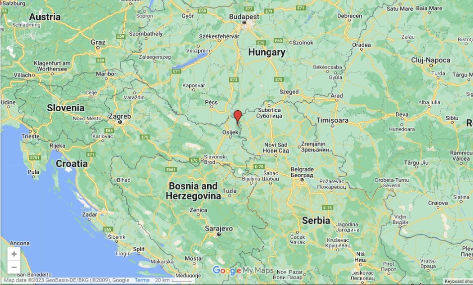 Localização de Liberland no Google Maps