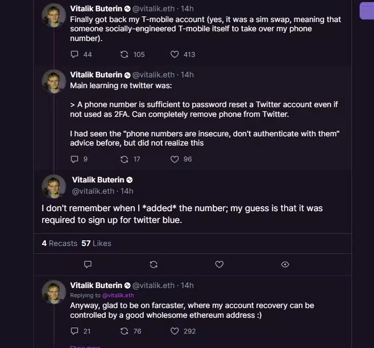 Vitalik fala sobre como foi hackeado no Twitter