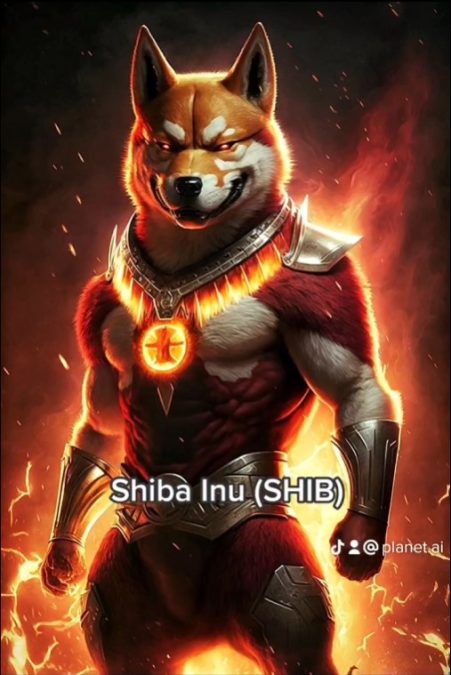 Criptomoeda Shiba Inu (SHIB) como vilão. Fonte: Planet AI.