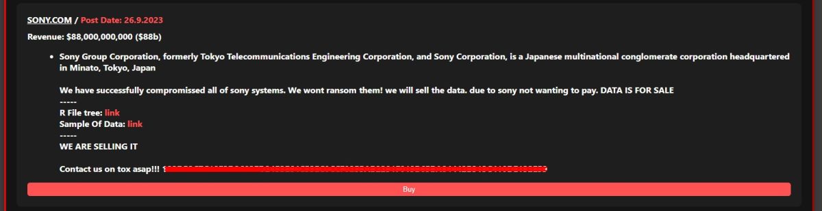 Site afirmando que sistemas da Sony foram invadidos. Fonte: Reprodução.