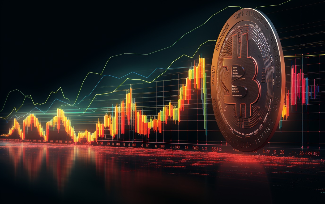 Grafico Bitcoin stockphoto (Imagem gerada por IA: Livecoins/Midkourney)
