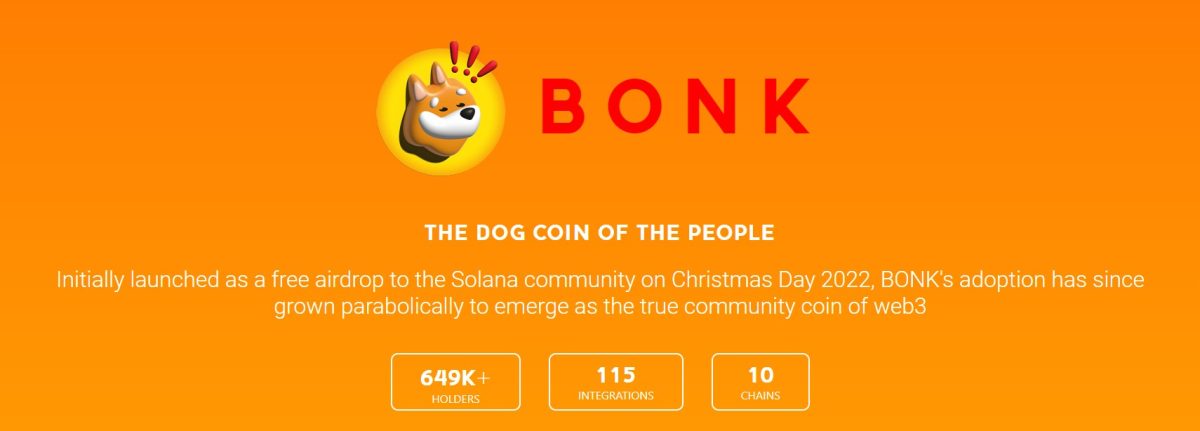 Site da Bonk aponta que sua adoção foi parabólica desde seu lançamento. Reprodução.