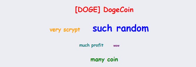 Anúncio da Dogecoin (DOGE), publicado em 2013, com diversas frases sem sentido. Fonte: Bitcointalk.