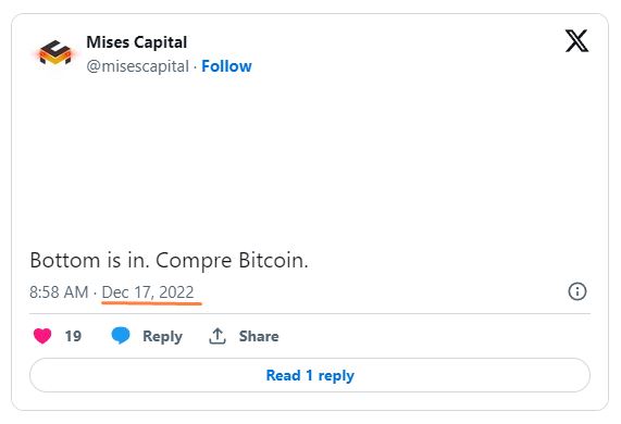 Mises Capital avisa sobre momento de entrada no Bitcoin