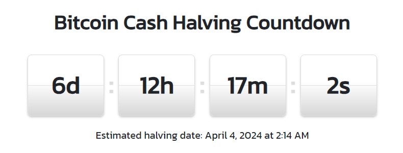 Halving do Bitcoin Cash (BCH) é esperado para o dia 4 de abril. Fonte: BitcoinProtocol.