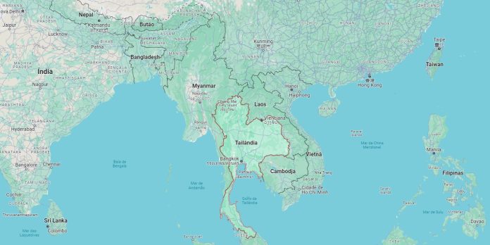 Tailândia. Fonte: Google Maps.