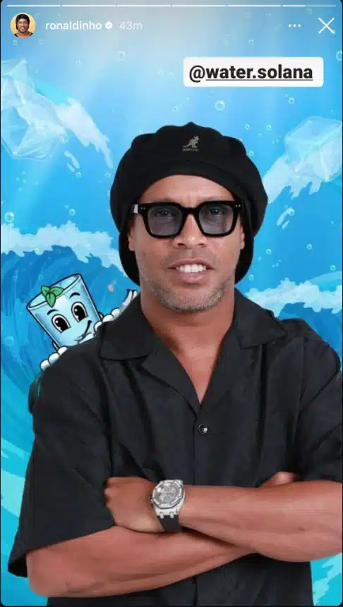 Ronaldinho Gaúcho divulga memecoin desconhecida para milhões de pessoas.