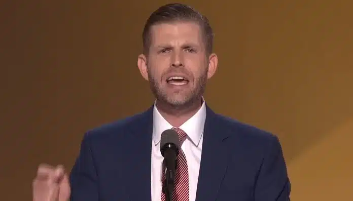 Eric Trump, filho de Donald Trump. Fonte: YouTube/Reprodução.