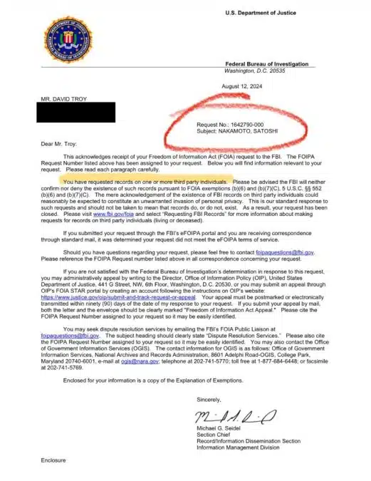 FBI fala sobre identidade de Satoshi Nakamoto, criador do Bitcoin. Fonte: Dave Troy/Reprodução.