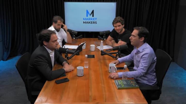 Tiago Reis e Richard Rytenband falando sobre Bitcoin. Fonte: Market Makers/Reprodução.