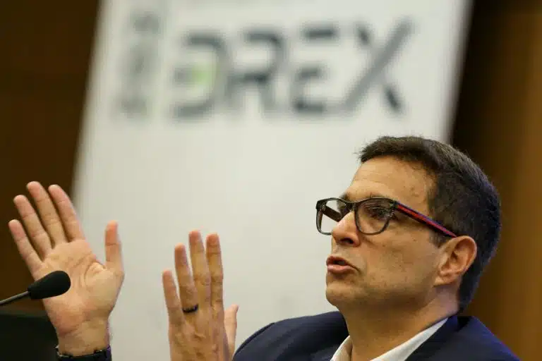 O presidente do Banco Central, Roberto Campos Neto, durante palestra no Encontro Anual Drex 2023, na sede do BC, em Brasília