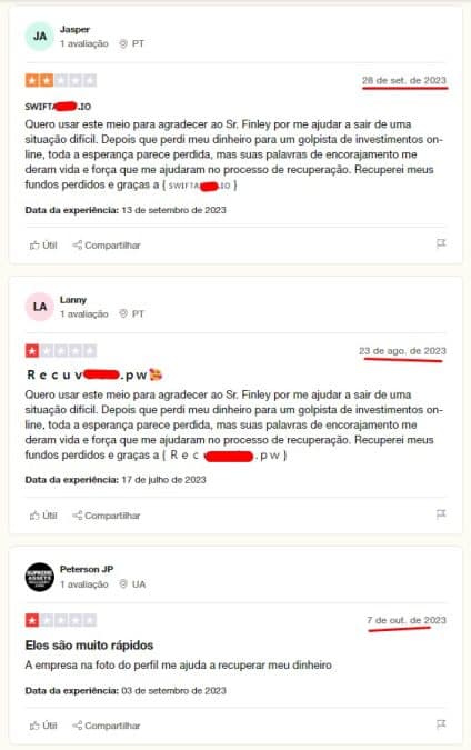 Comentários no perfil da KuCoin no Trustpilot estão cheios de golpes, sendo difícil acreditar nas notas recebidas por essa e outras empresas do setor de criptomoedas.