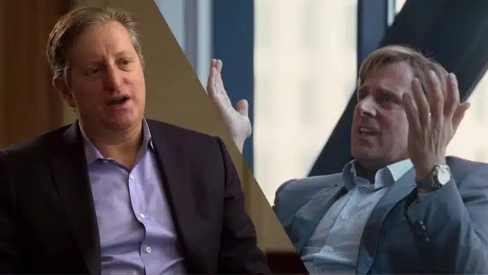 Steve Eisman, investidor que previu crise de 2008, e Steve Carell, que interpretou Eisman no filme A Grande Aposta.