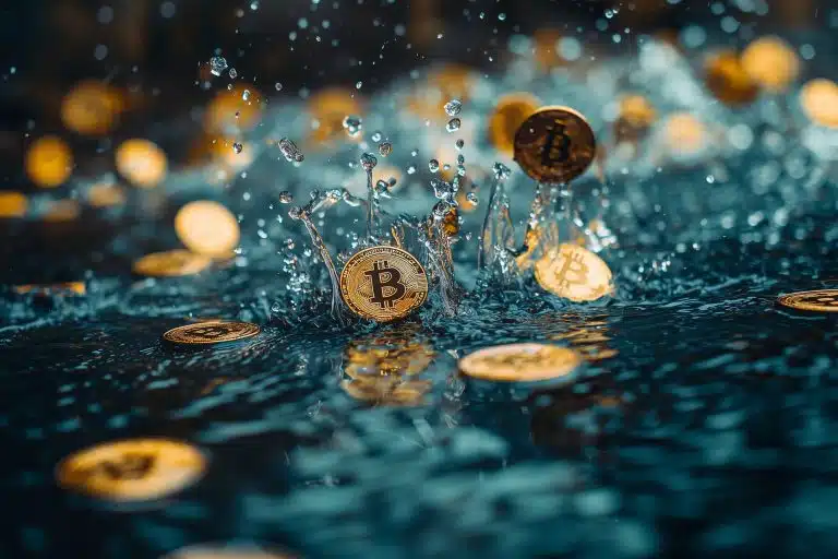 Chuva de bitcoins (Midjourney)