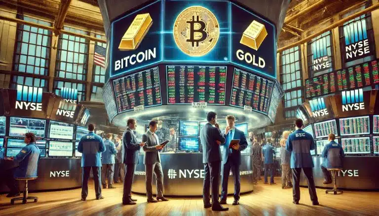 Listagem de produto financeiro de Bitcoin e ouro na NYSE