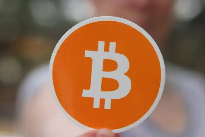 Símbolo do bitcoin laranja