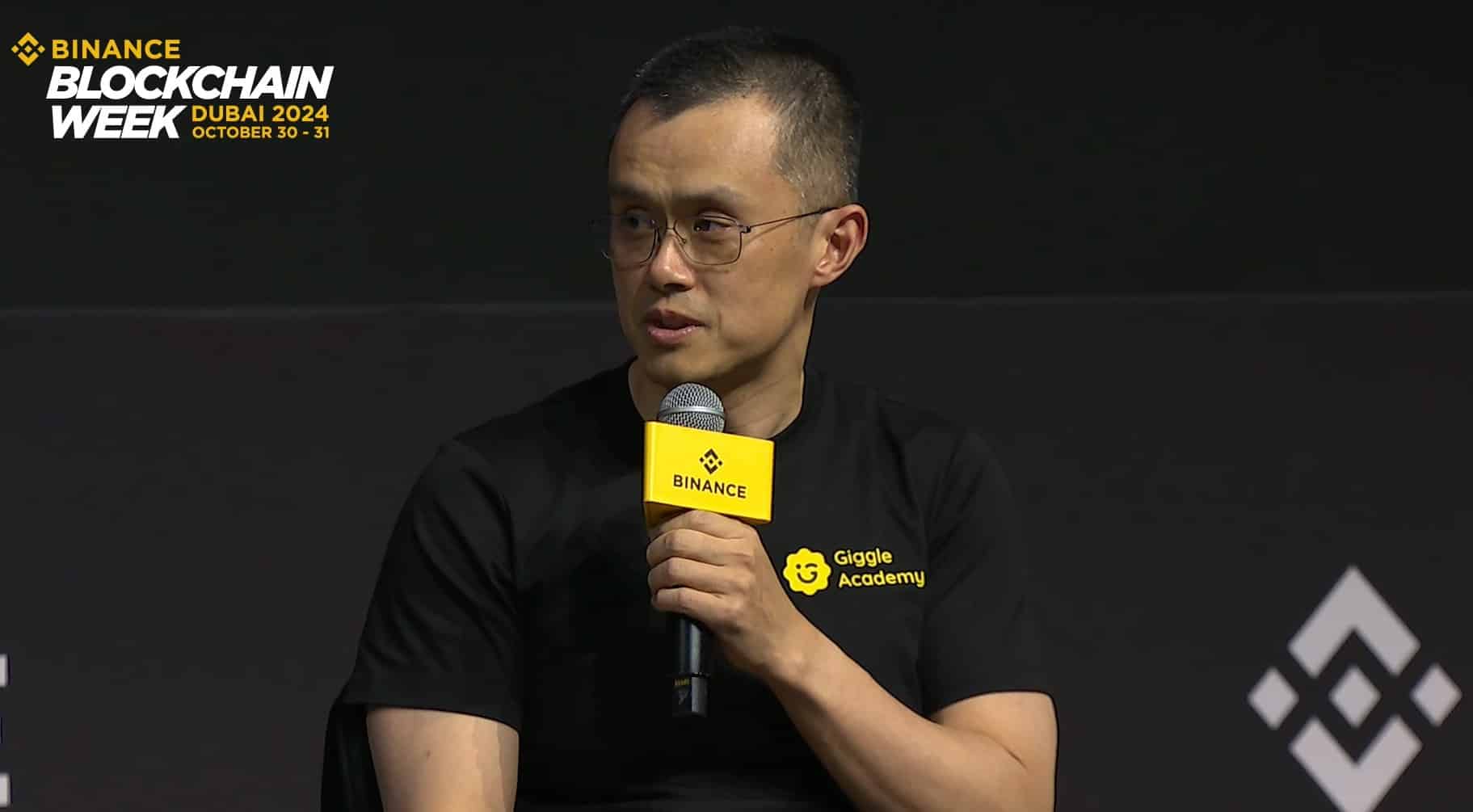 Changpeng Zhao, fundador da Binance, na Binance Blockchain Week. Fonte: Binance/Reprodução.