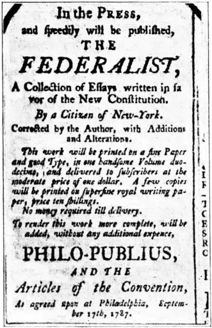 Políticos americanos publicaram livro usando pseudônimo Philo-Publius. Fonte: Reprodução.