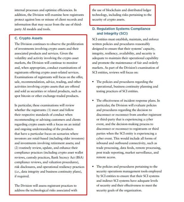 SEC aponta que criptomoedas serão prioridades em sua agenda de 2025.