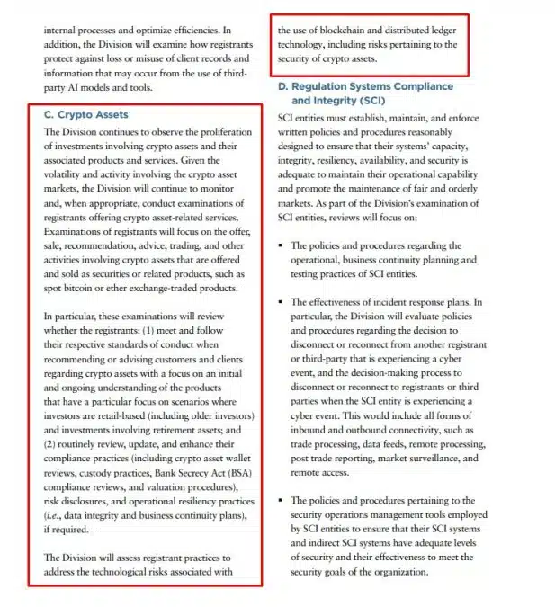 SEC aponta que criptomoedas serão prioridades em sua agenda de 2025.