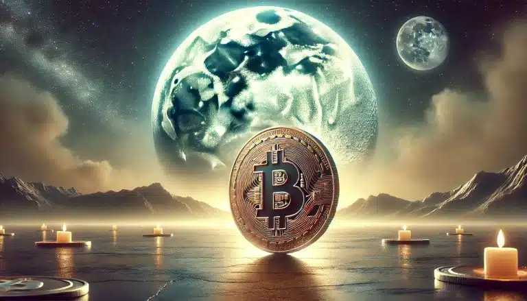 Bitcoin próximo da lua, em sinal do Moonvember