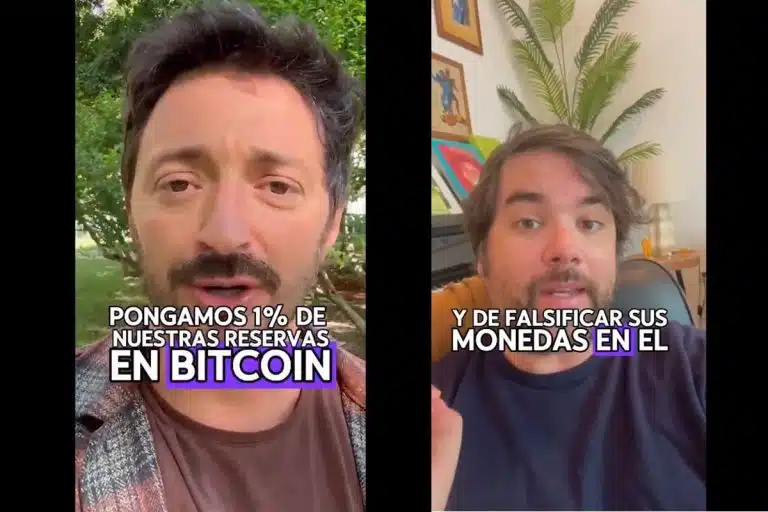 Deputado da Argentina em Buenos Aires, Martín Yeza à esquerda e Santiago Siri, programador blockchain bitcoin mineração minerar projeto de lei