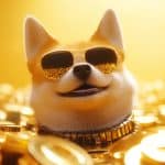 Dogecoin nadando em moedas (Imagem gerada com AI, Livecoins)