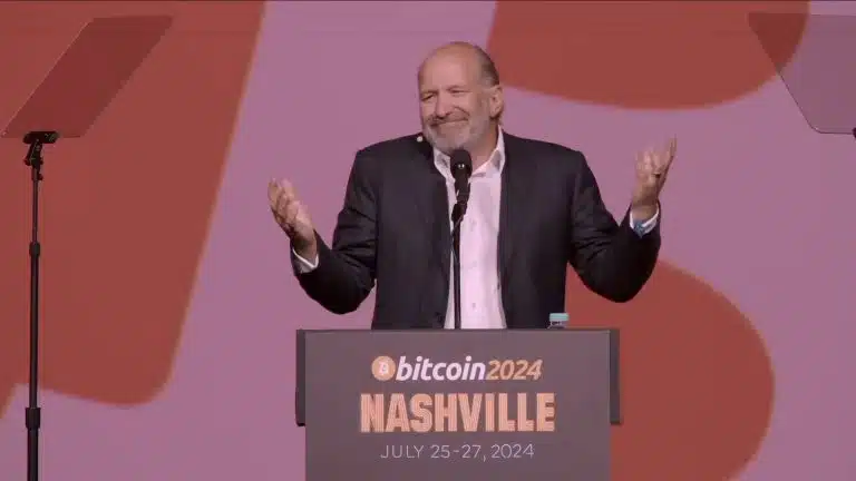 Howard Lutnick, CEO da Cantor Fitzgerald, falando sobre a Tether na conferência Bitcoin 2024. Fonte: Bitcoin Magazine/YouTube.