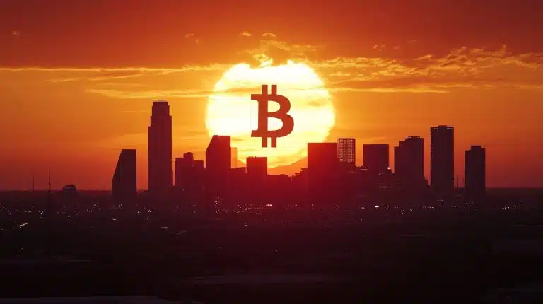 Bitcoin sunrise (Imagem gerada com IA, Livecoins)