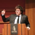 Javier Milei em pronunciamento