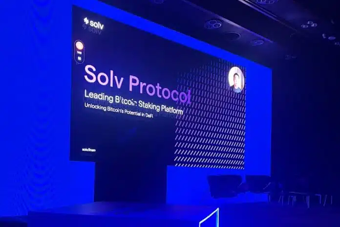 Apresentação do Solv Protocolo em um evento na Argentina em outubro de 2024