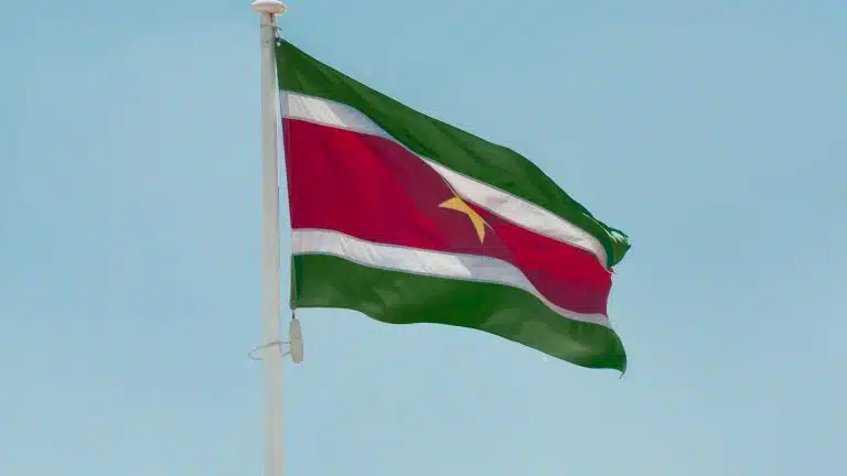 Bandeira do Suriname em destaque