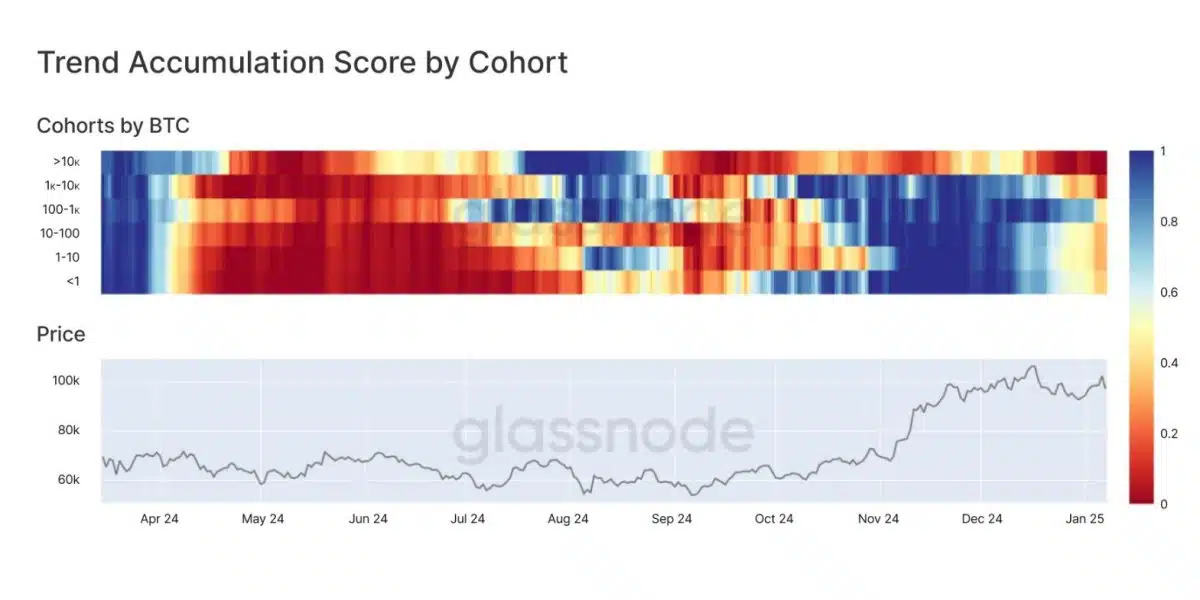 Relatório aponta que baleias estão vendendo Bitcoin. Fonte: Glassnode.